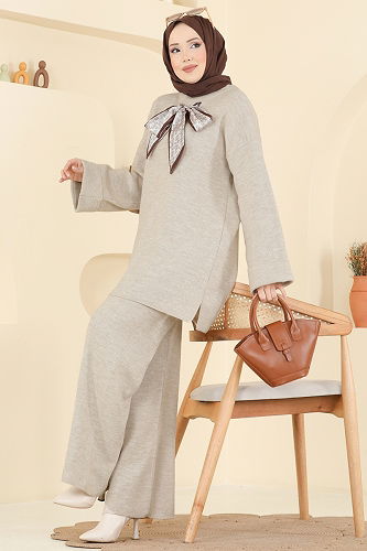 moda selvim طقم بيج 2771AYD574 - Thumbnail