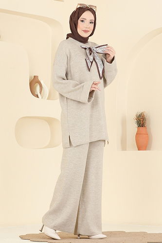 moda selvim طقم بيج 2771AYD574 - Thumbnail