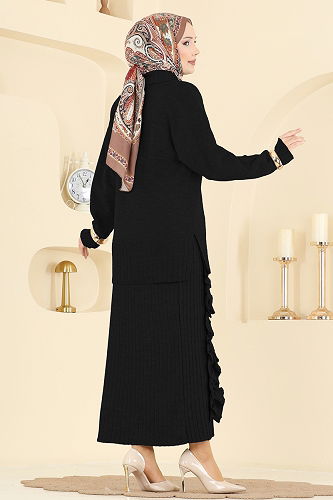 moda selvim طقم أسود 2773AYD574 - Thumbnail