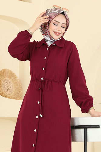 moda selvim طقم خمري 2773SL432 - Thumbnail