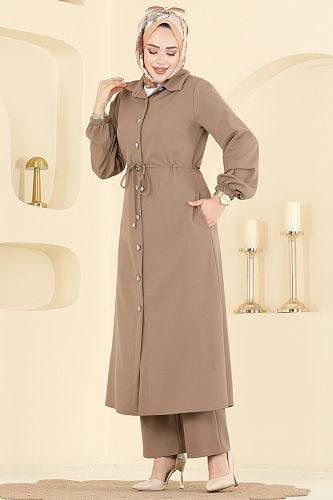 moda selvim طقم بيج غامق 2773SL432 - Thumbnail