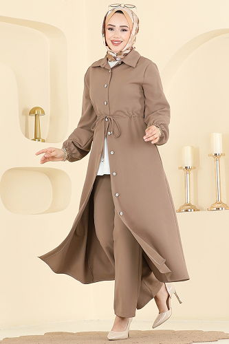 moda selvim طقم بيج غامق 2773SL432 - Thumbnail