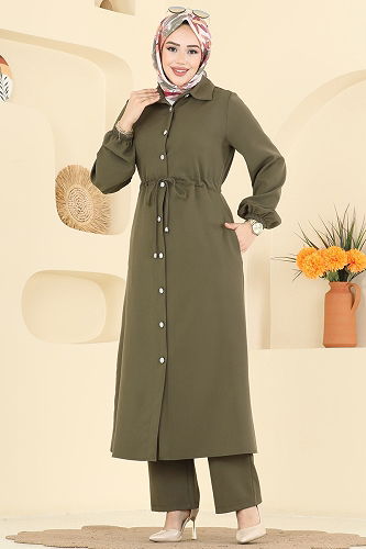 moda selvim طقم اخضر عفني 2773SL432 - Thumbnail