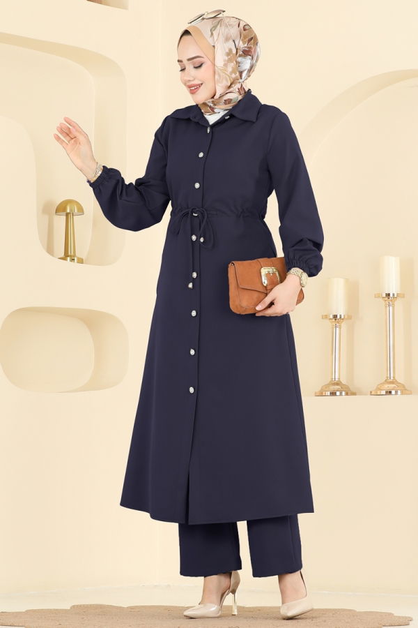 Modaselvim Hijab Combinations Combined 2773SL432 Navy Blue