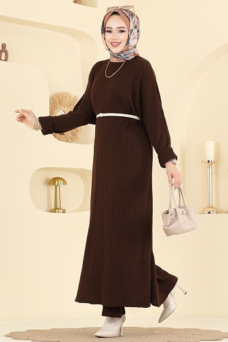 moda selvim طقم بني 2774AYD574 - Thumbnail