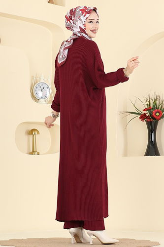 moda selvim طقم خمري 2774AYD574 - Thumbnail