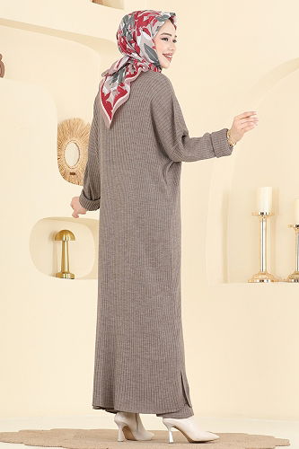 moda selvim طقم بيج غامق 2774AYD574 - Thumbnail