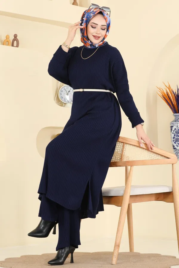 Modaselvim Hijab Combinations Combined 2774AYD574 Navy Blue