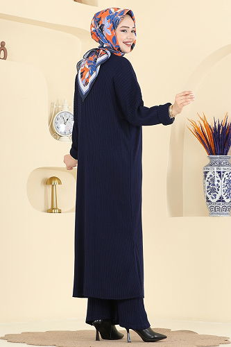 moda selvim طقم كحلي 2774AYD574 - Thumbnail