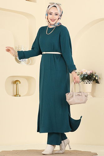 moda selvim طقم بترولي 2774AYD574 - Thumbnail