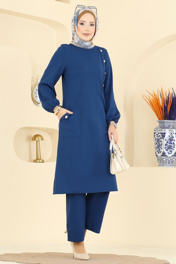 Modaselvim Hijab Combinations Combined 2774MH427 Dark Indigo