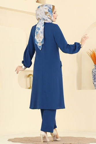 moda selvim طقم أزرق غامق 2774MH427 - Thumbnail