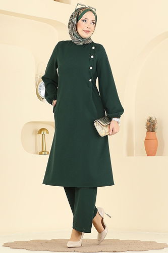 moda selvim طقم زيتي 2774MH427 - Thumbnail