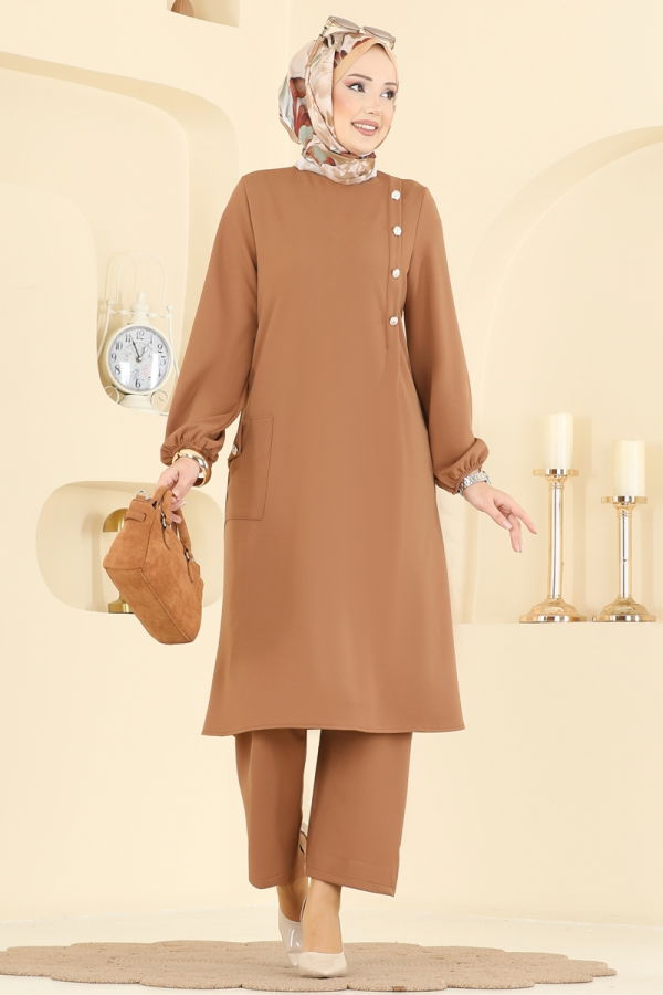 Modaselvim Hijab Combinations Combined 2774MH427 Latte