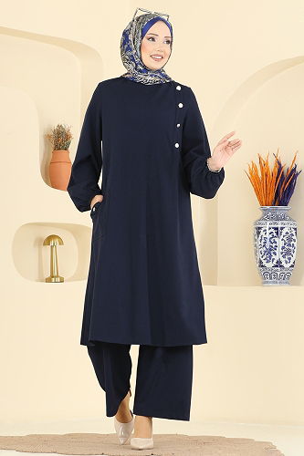 moda selvim طقم كحلي 2774MH427 - Thumbnail