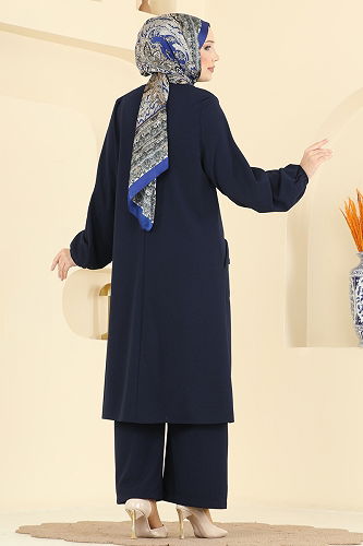 moda selvim طقم كحلي 2774MH427 - Thumbnail