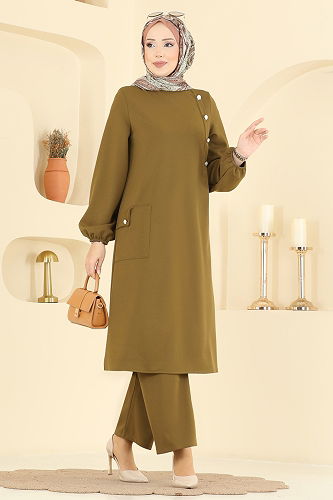 moda selvim Combined 2774MH427 Oil Green - Thumbnail