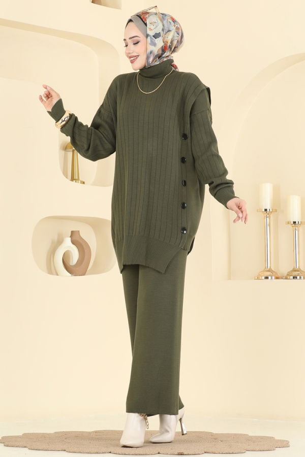 Modaselvim Hijab Combinations Combined 2775AYD574 Khaki