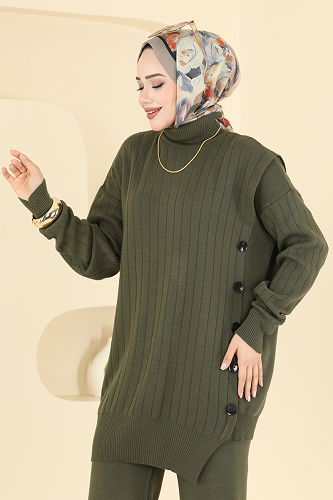 moda selvim طقم اخضر عفني 2775AYD574 - Thumbnail