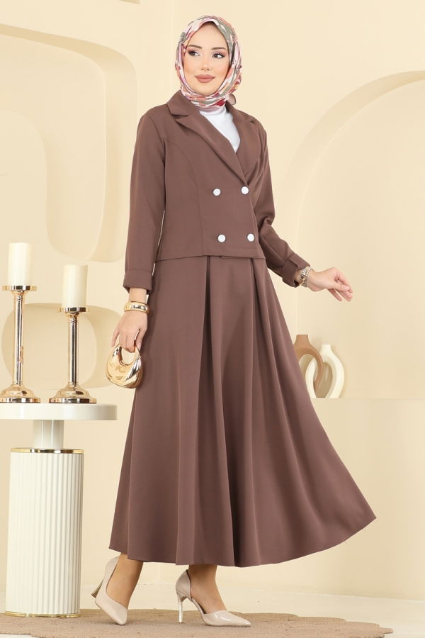 Modaselvim Hijab Combinations Combined 2775SL432 Brown