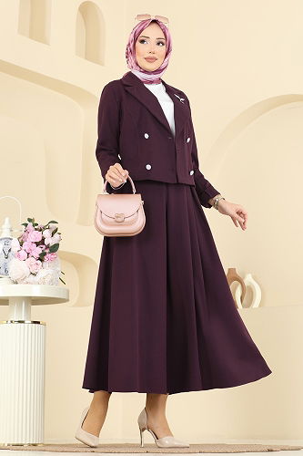 moda selvim طقم توتي غامق 2775SL432 - Thumbnail