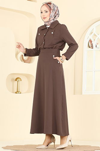 moda selvim طقم بني 2776SL432 - Thumbnail