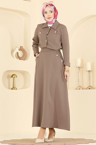 moda selvim طقم بيج غامق 2776SL432 - Thumbnail