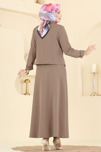 moda selvim طقم بيج غامق 2776SL432 - Thumbnail