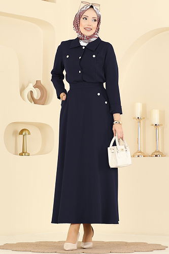 moda selvim طقم كحلي 2776SL432 - Thumbnail