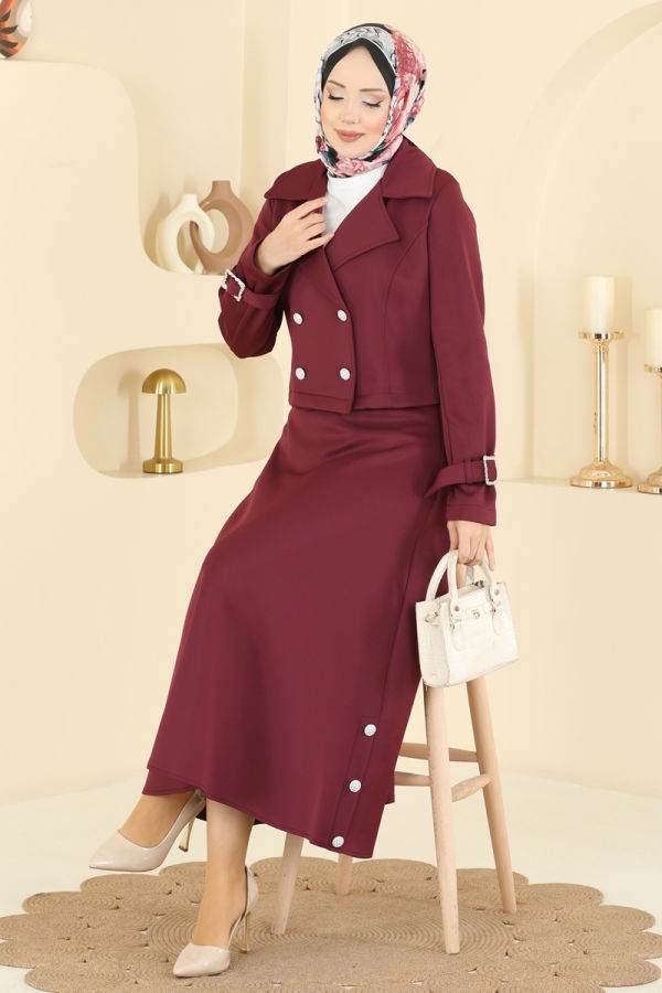 Modaselvim الاطقم طقم خمري 2777SL432