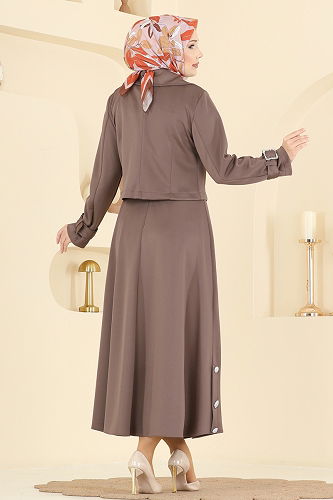 moda selvim طقم بيج غامق 2777SL432 - Thumbnail