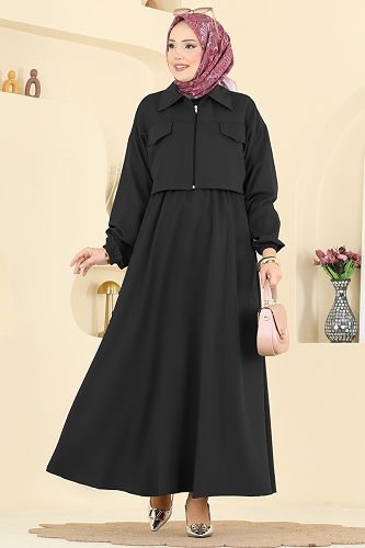 moda selvim طقم أسود 2778AYD574 - Thumbnail