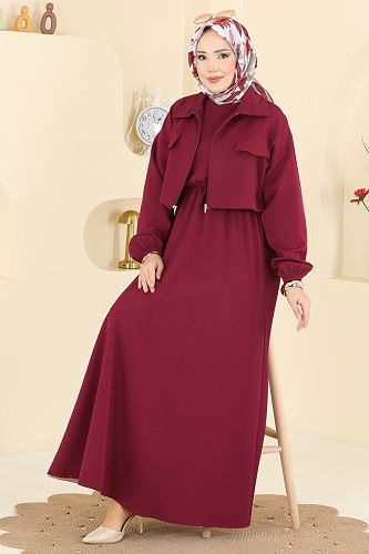 moda selvim Combined 2778AYD574 Burgundy - Thumbnail