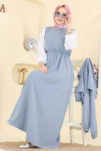 moda selvim طقم أزرق فاتح 2778AYD574 - Thumbnail