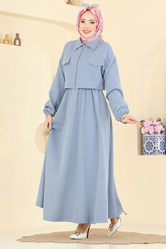 moda selvim طقم أزرق فاتح 2778AYD574 - Thumbnail