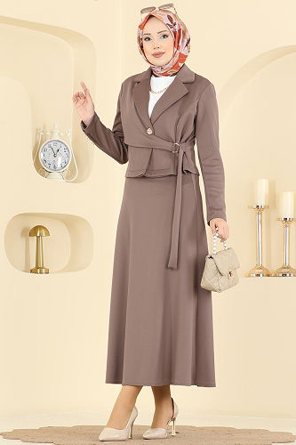 moda selvim طقم بيج غامق 2778SL432 - Thumbnail