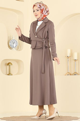 moda selvim طقم بيج غامق 2778SL432 - Thumbnail