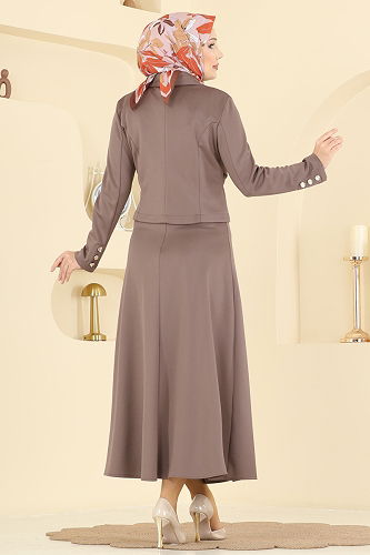 moda selvim طقم بيج غامق 2778SL432 - Thumbnail