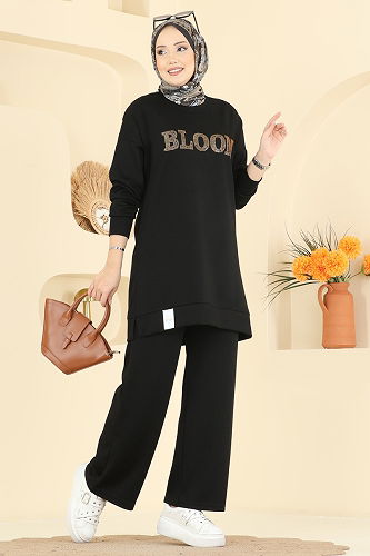 moda selvim طقم أسود 2779AYD574 - Thumbnail