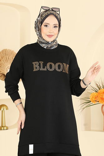 moda selvim طقم أسود 2779AYD574 - Thumbnail