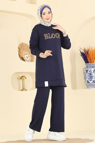 moda selvim طقم كحلي 2779AYD574 - Thumbnail