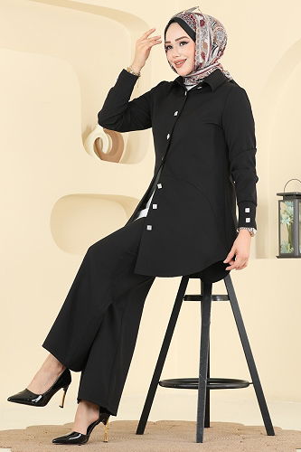 moda selvim طقم أسود 2780SL432 - Thumbnail