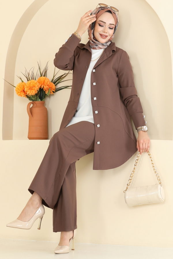 Modaselvim Hijab Combinations Combined 2780SL432 Brown