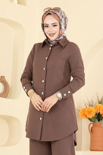 moda selvim طقم بني 2780SL432 - Thumbnail