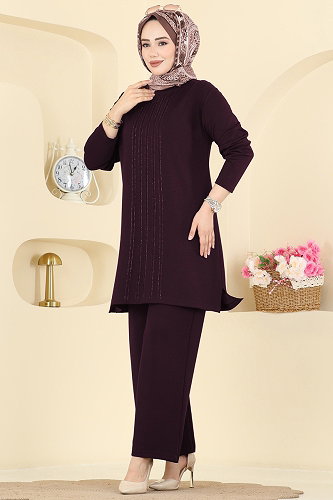 moda selvim طقم خمري 2782AYD574 - Thumbnail