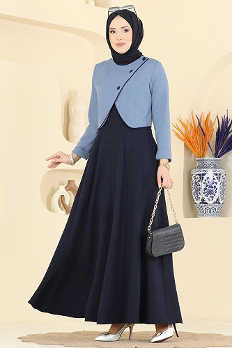 moda selvim Combined 2782SL432 Blue & Navy Blue - Thumbnail