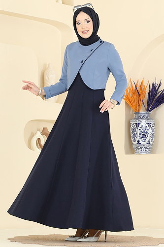 moda selvim Combined 2782SL432 Blue & Navy Blue - Thumbnail