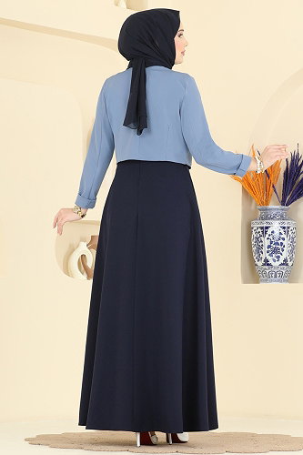 moda selvim Combined 2782SL432 Blue & Navy Blue - Thumbnail