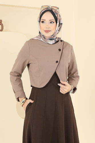 moda selvim طقم بيج غامق&بني غامق 2782SL432 - Thumbnail