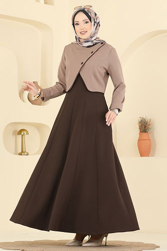 moda selvim طقم بيج غامق&بني غامق 2782SL432 - Thumbnail